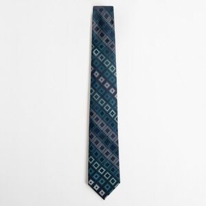 Kenneth Cole Reaction‎ Blue Geometric Silk Tie Men's